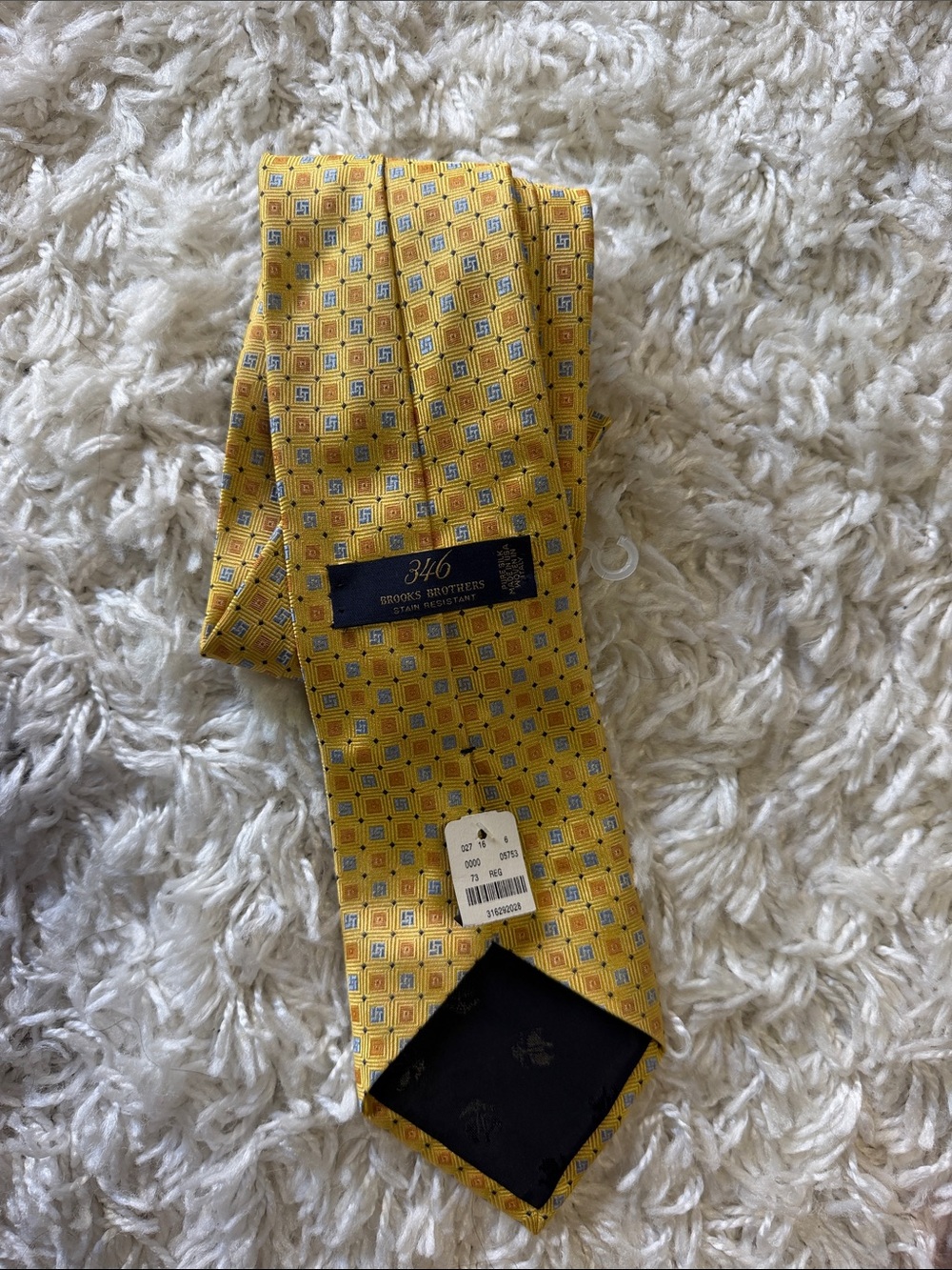 Brooks Brothers Yellow Geometric Silk Tie